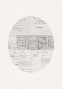 Untitled (Permanent visa), 2024, pencil on paper, 100 x 70 cm